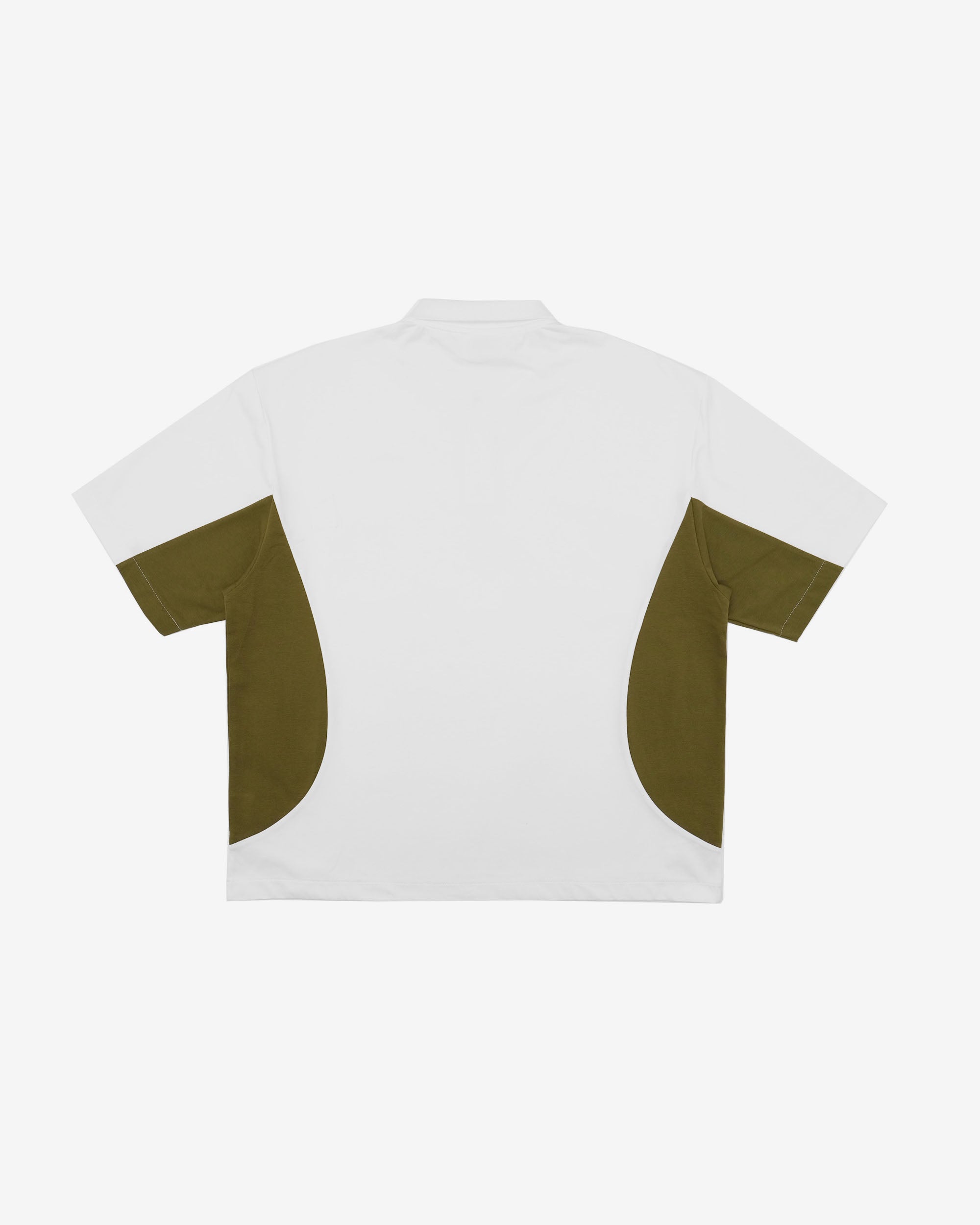 Assistant Jersey Zip Polo Shirt in white - front view