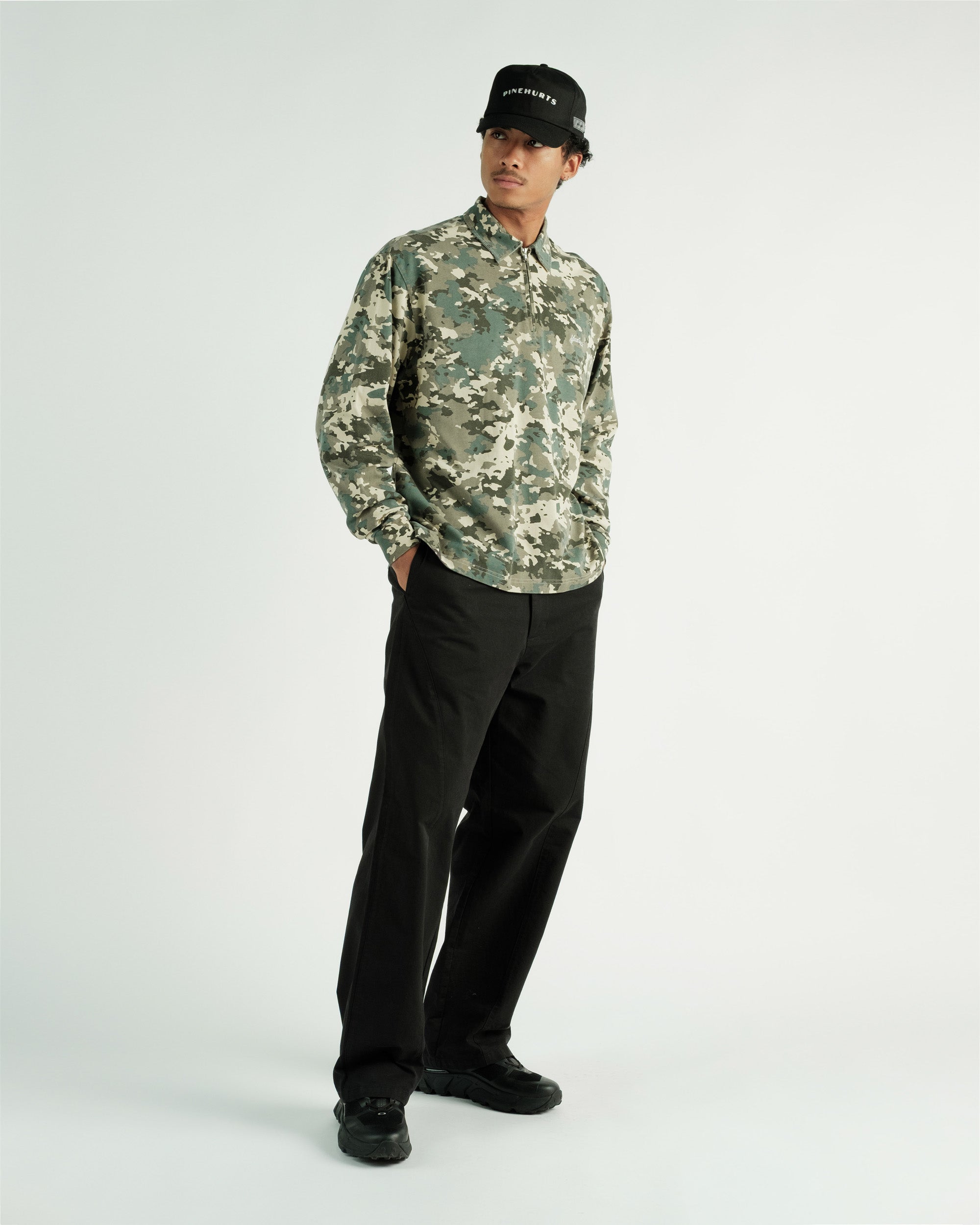 Students Golf - Gunnison Camo L/S Zip Polo