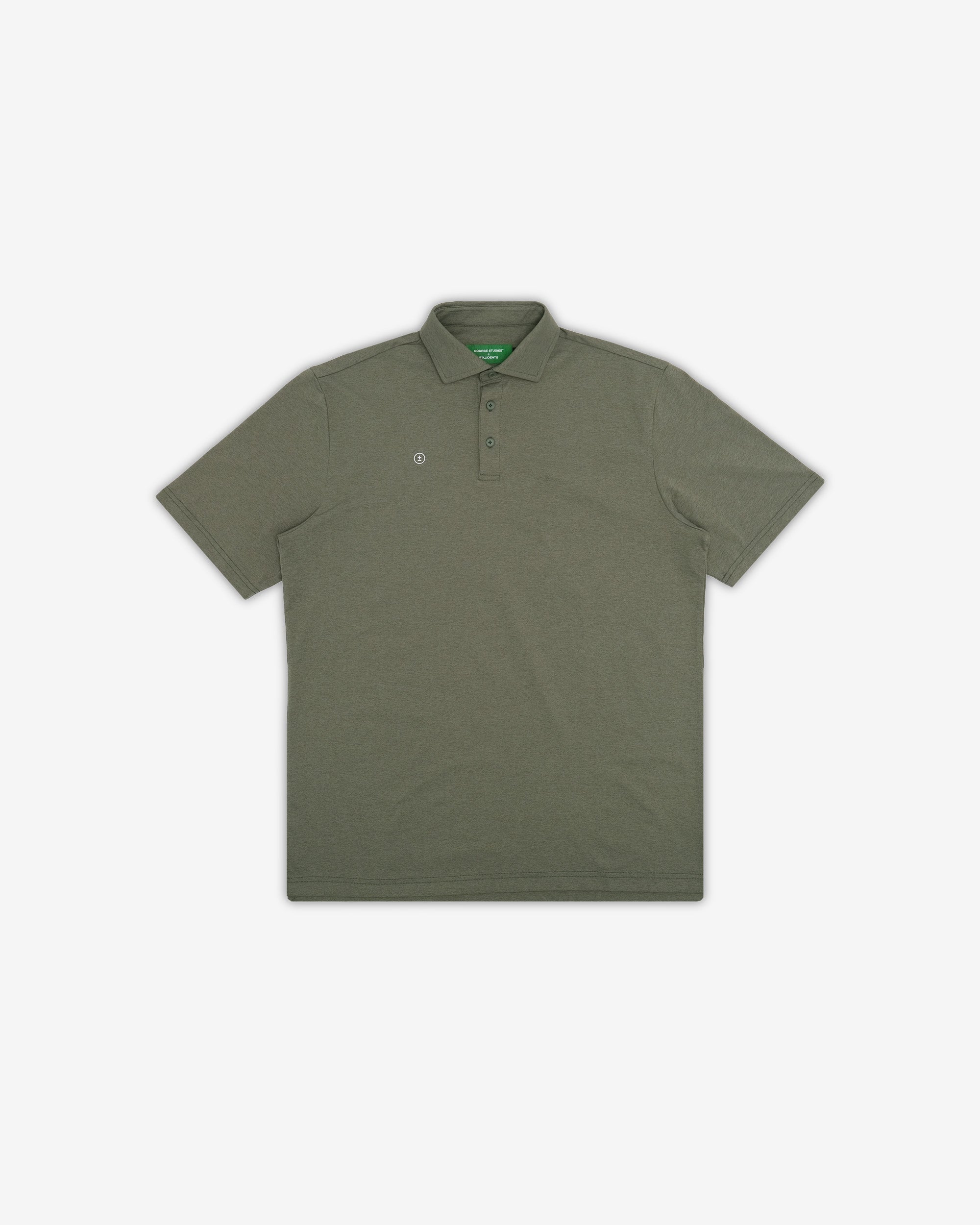 Green polo shirt on a white background