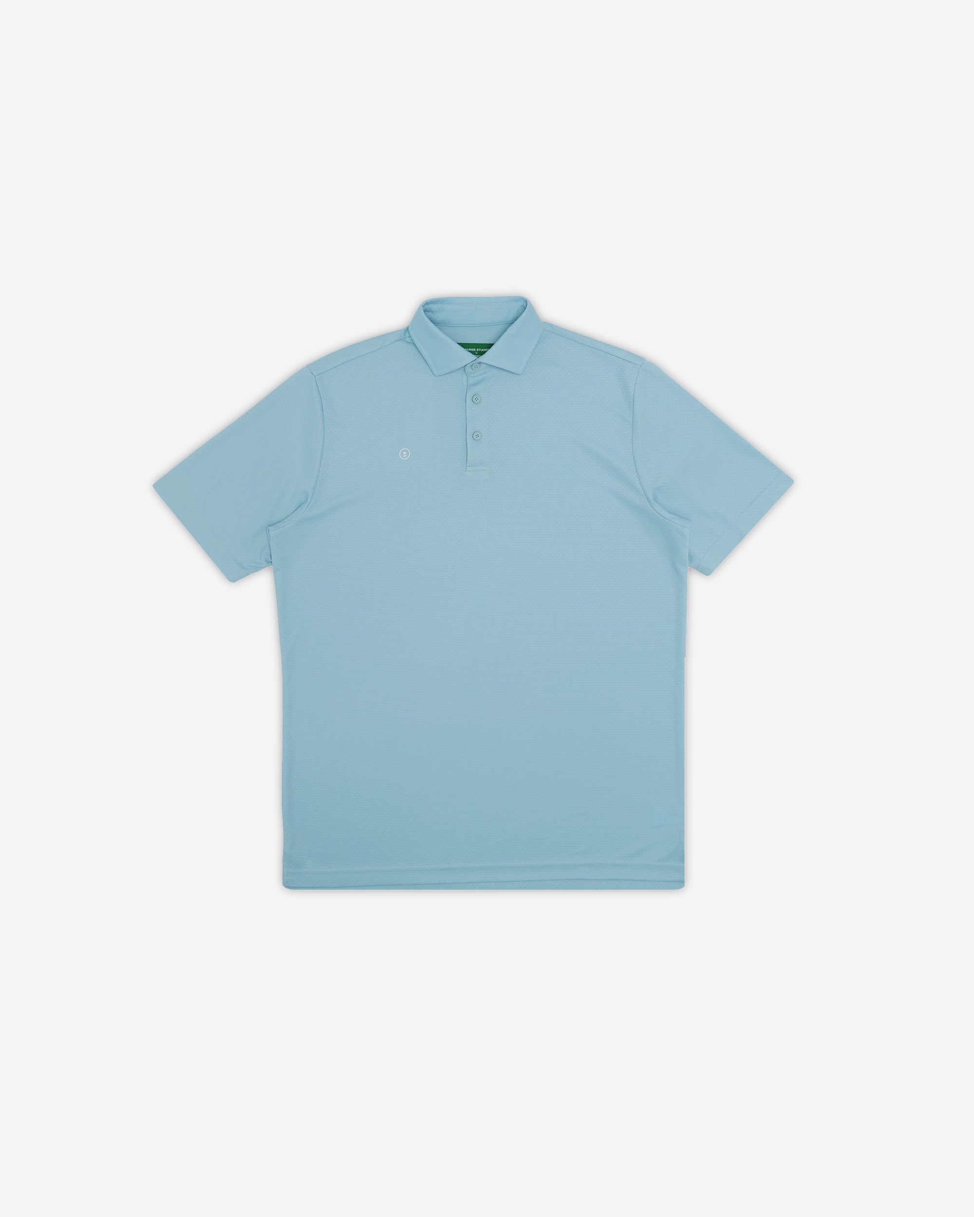 Light blue polo shirt on a white background