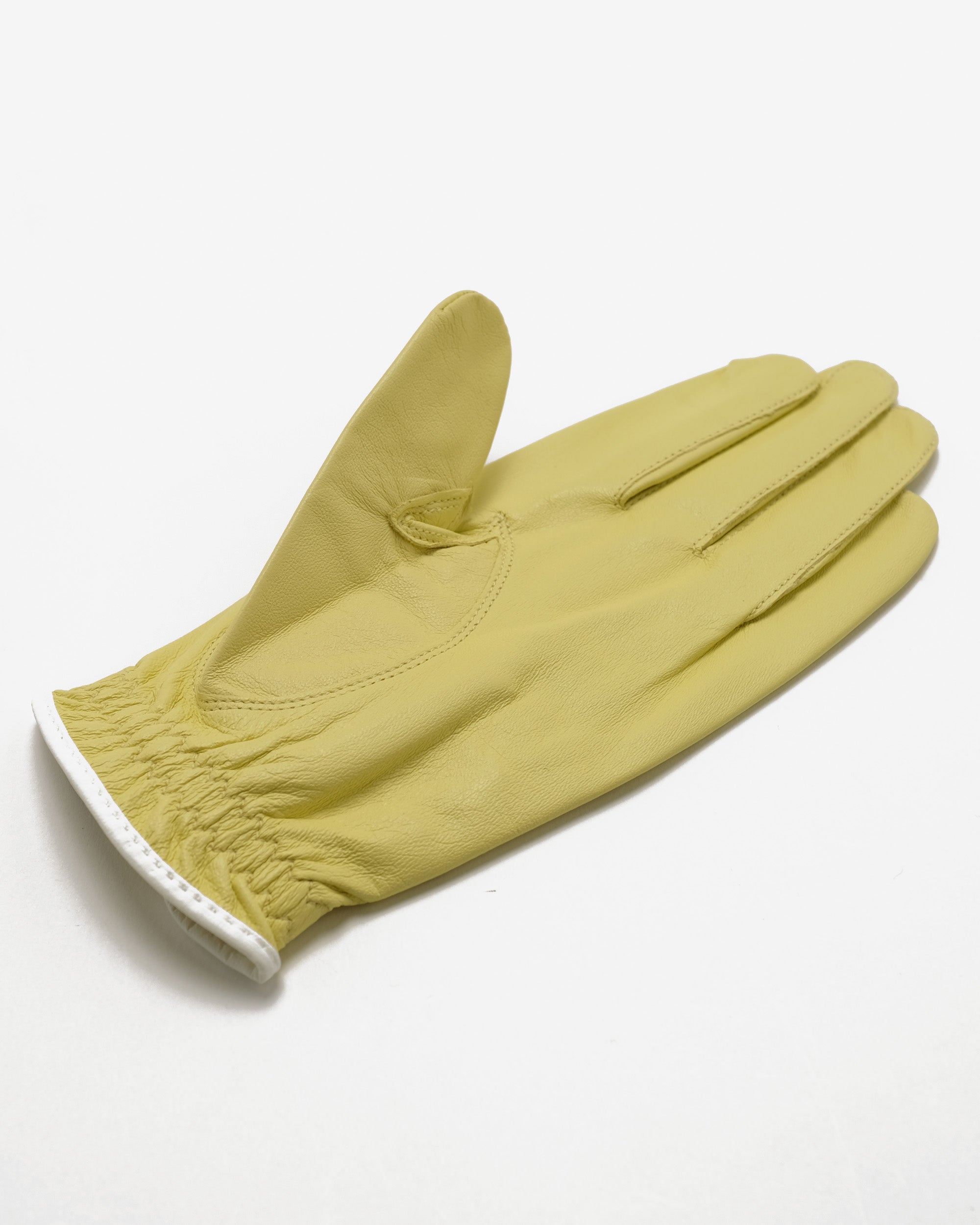 Yellow glove on a white background