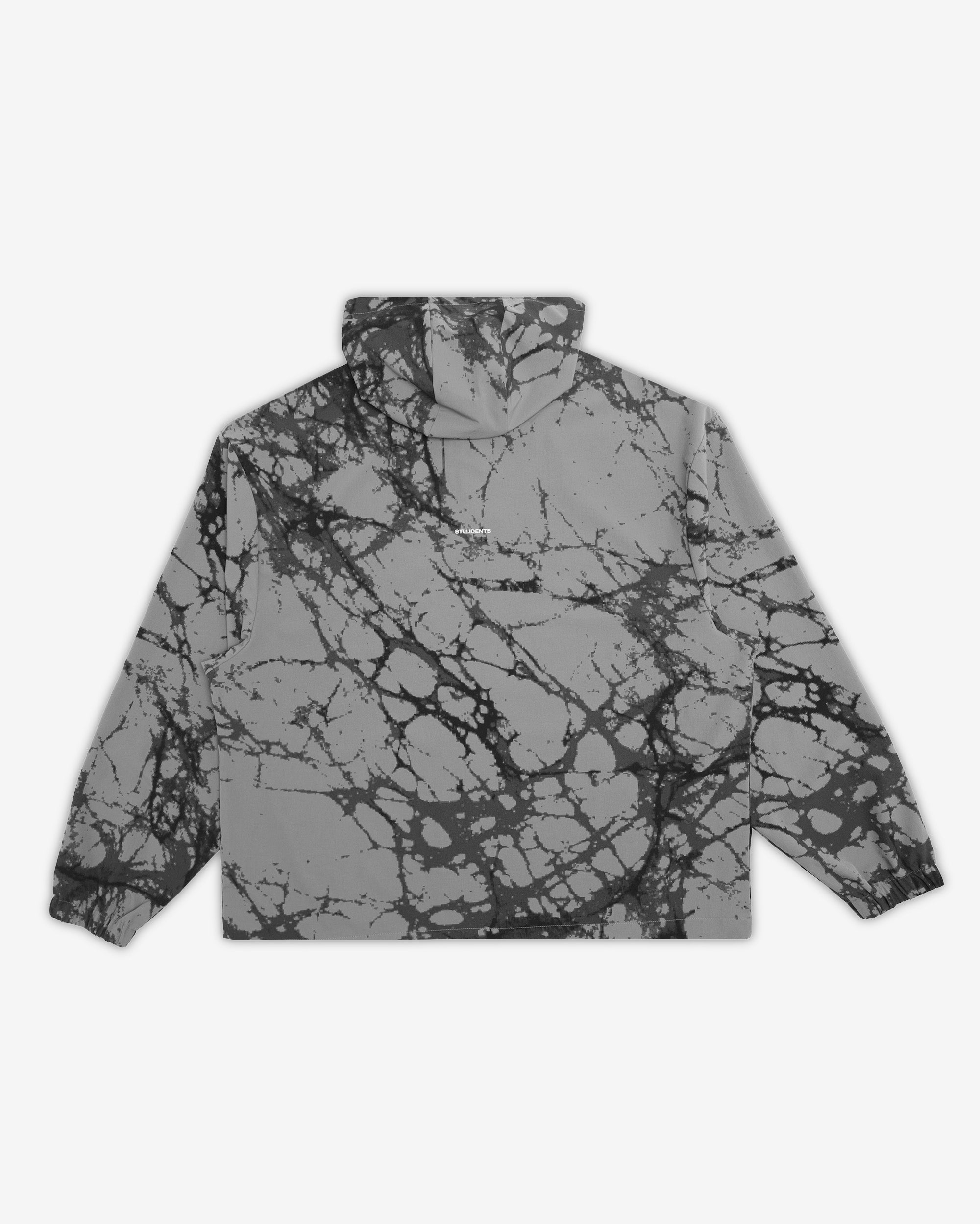 Marbled gray and black jacket on a white background