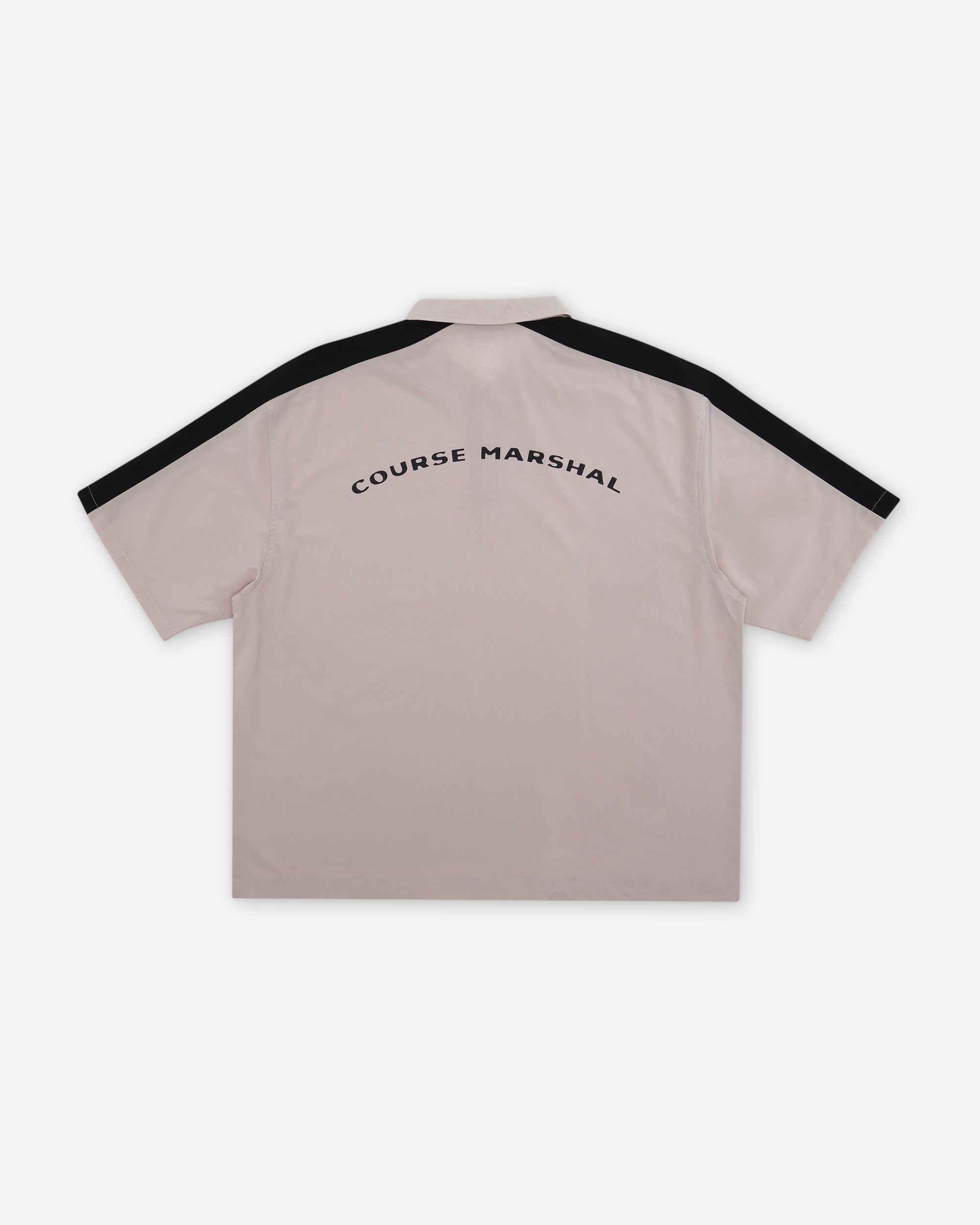 Balfour Poplin Zip Polo in sand - front view