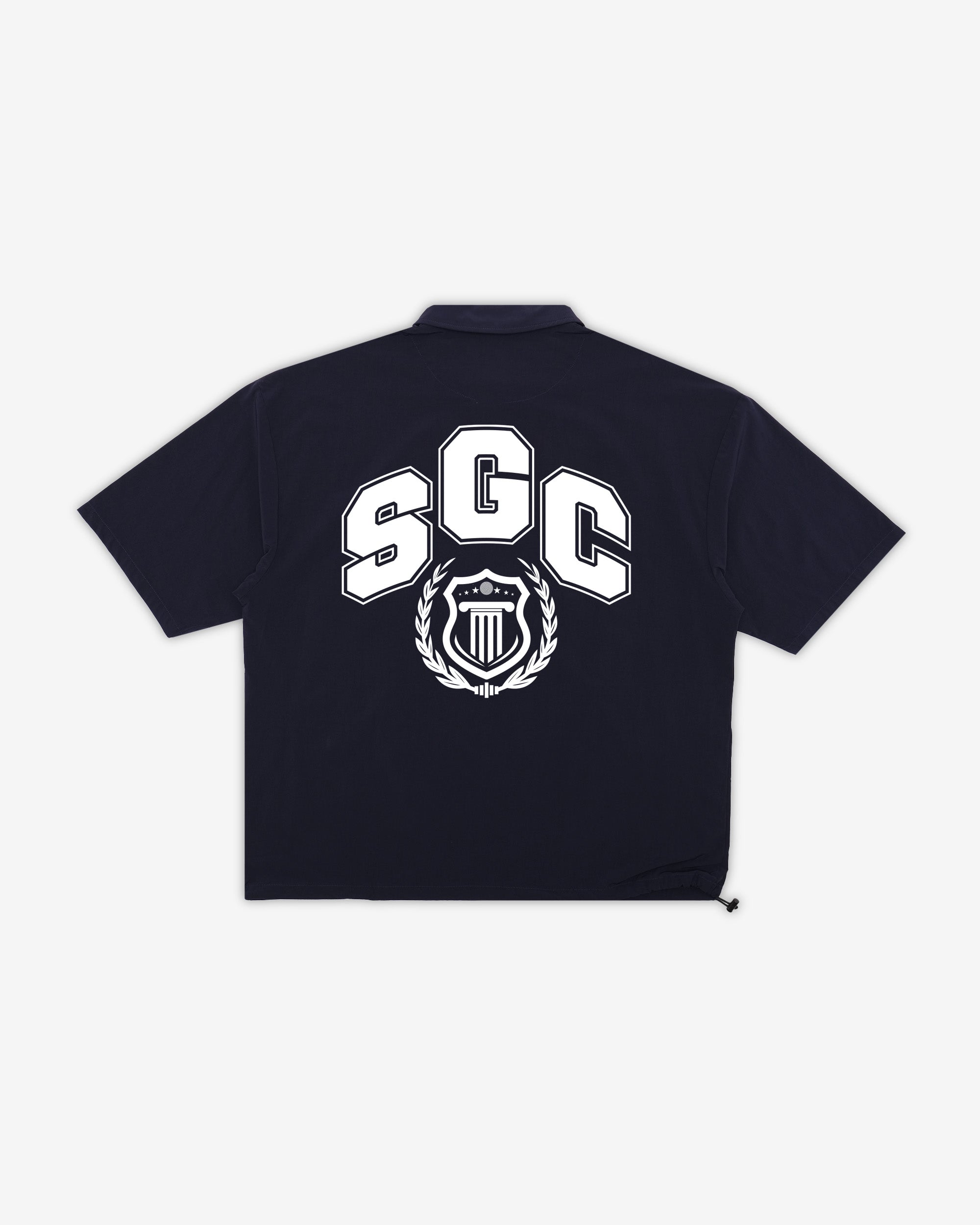 Shirt with 'SGC' logo on the back against a white background