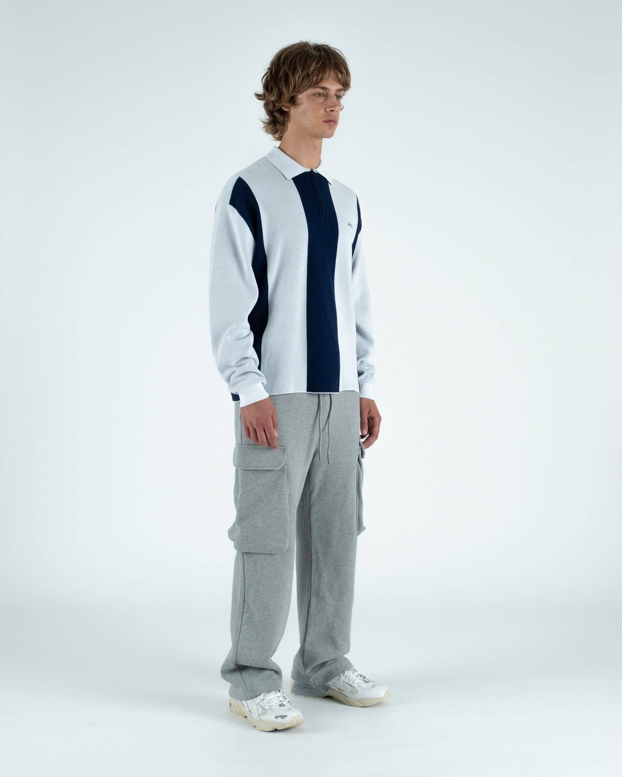 Gibson Knitted L/S Sweater Polo - Students Golf