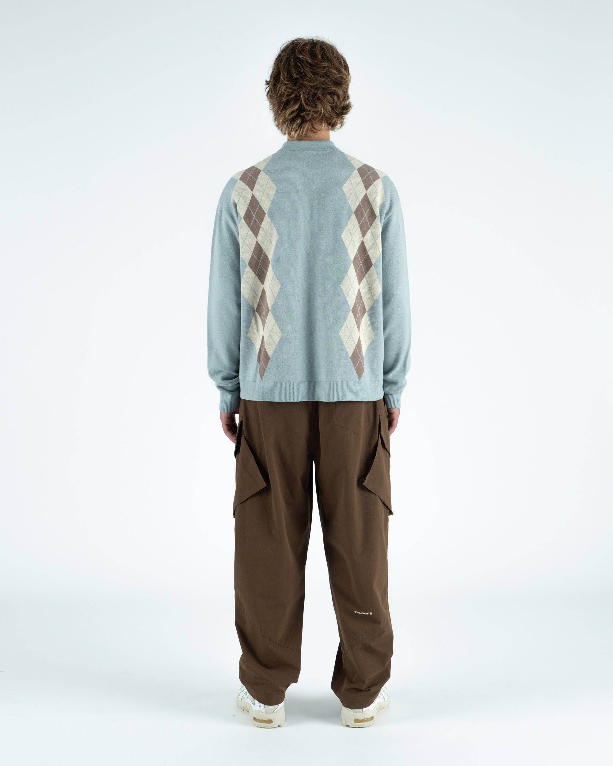 Wright Knitted L/S Polo Sweater - Students Golf