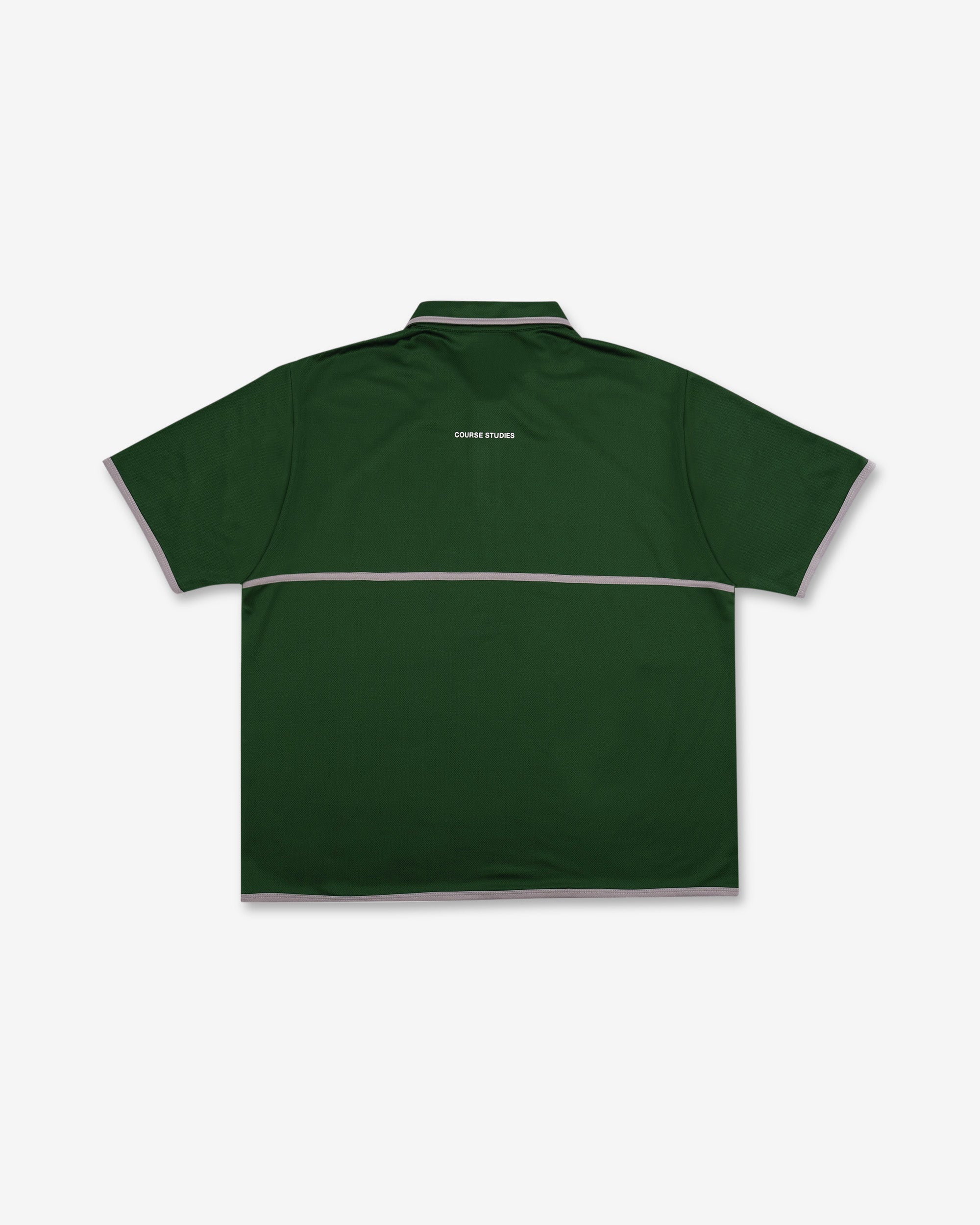 Green polo shirt on a white background
