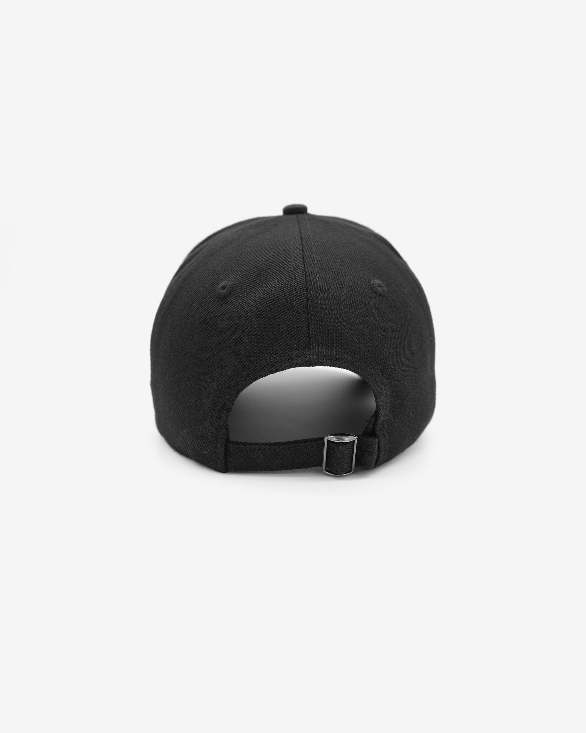 Black baseball cap on a white background