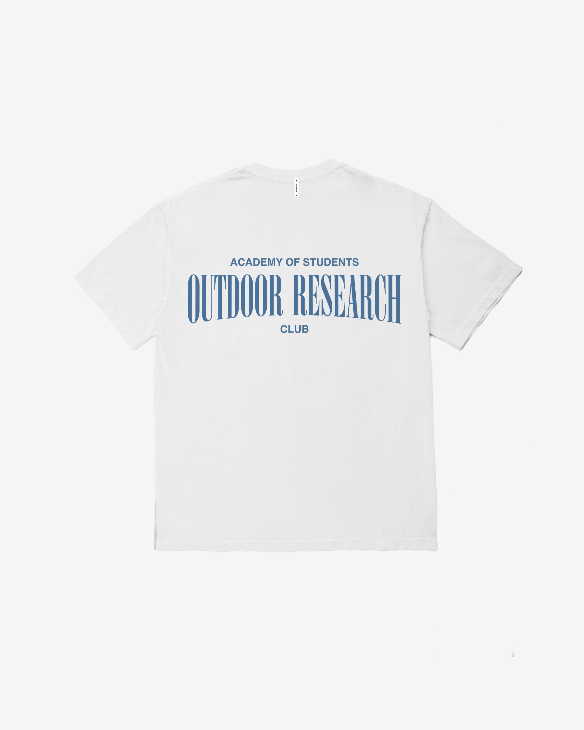 White t-shirt with 'Outdoor Research' text on a white background